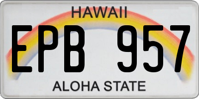 HI license plate EPB957