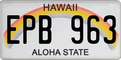HI license plate EPB963