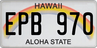 HI license plate EPB970
