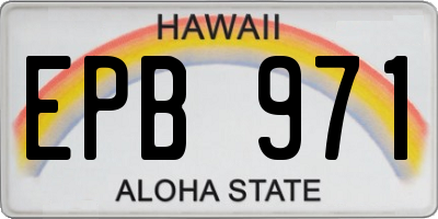 HI license plate EPB971
