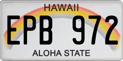 HI license plate EPB972