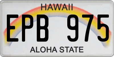 HI license plate EPB975