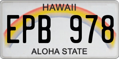 HI license plate EPB978