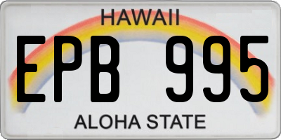 HI license plate EPB995