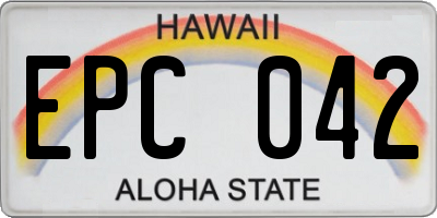 HI license plate EPC042
