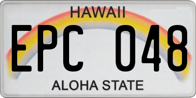 HI license plate EPC048