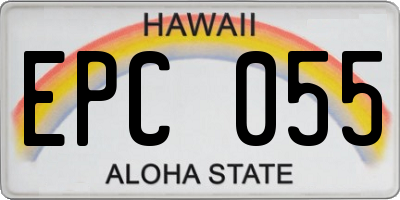 HI license plate EPC055