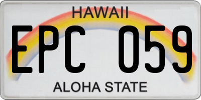 HI license plate EPC059