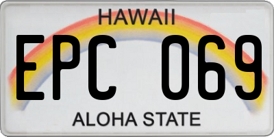 HI license plate EPC069