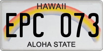 HI license plate EPC073