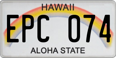 HI license plate EPC074
