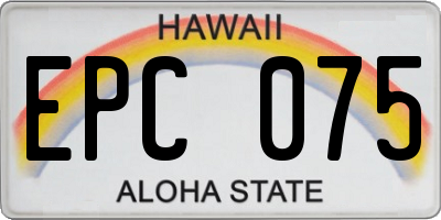 HI license plate EPC075