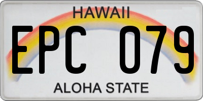 HI license plate EPC079