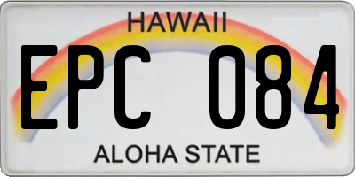 HI license plate EPC084