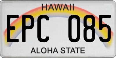 HI license plate EPC085