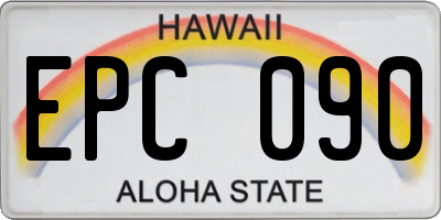 HI license plate EPC090