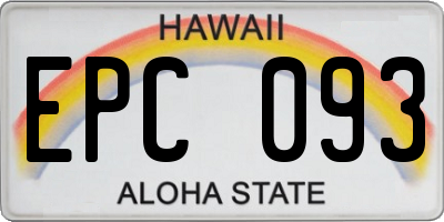 HI license plate EPC093
