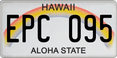 HI license plate EPC095