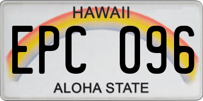 HI license plate EPC096