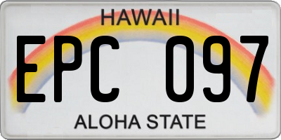HI license plate EPC097