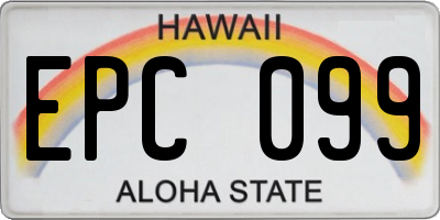 HI license plate EPC099