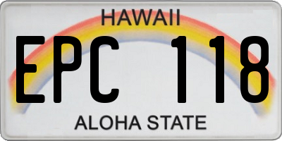 HI license plate EPC118
