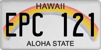 HI license plate EPC121