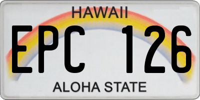 HI license plate EPC126