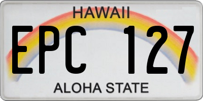 HI license plate EPC127