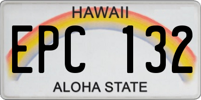 HI license plate EPC132