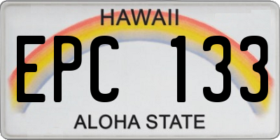 HI license plate EPC133