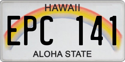HI license plate EPC141