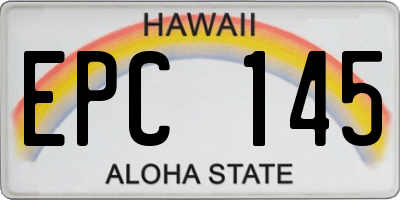 HI license plate EPC145