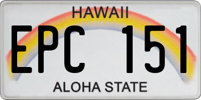 HI license plate EPC151