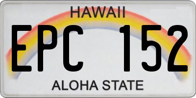 HI license plate EPC152