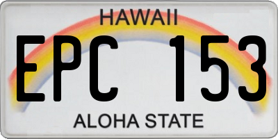 HI license plate EPC153