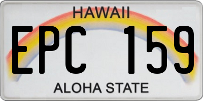 HI license plate EPC159