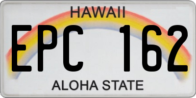 HI license plate EPC162