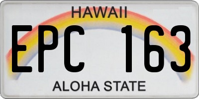 HI license plate EPC163