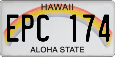 HI license plate EPC174