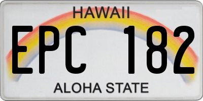 HI license plate EPC182