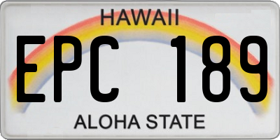 HI license plate EPC189