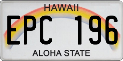 HI license plate EPC196