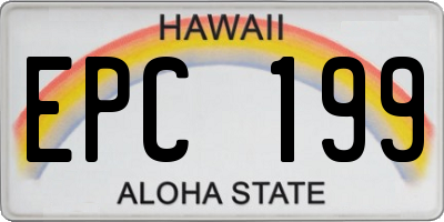 HI license plate EPC199