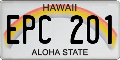 HI license plate EPC201