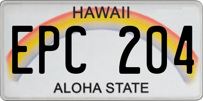 HI license plate EPC204