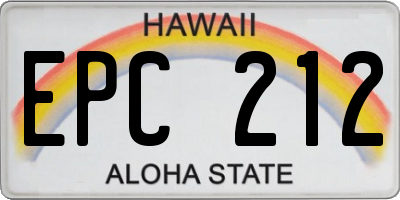 HI license plate EPC212