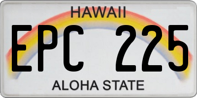HI license plate EPC225