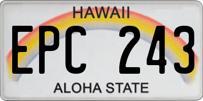 HI license plate EPC243