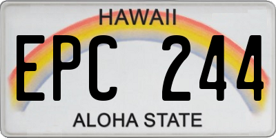 HI license plate EPC244